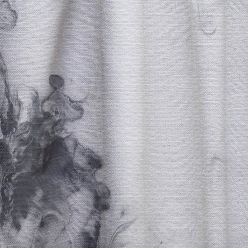 Blue Grey And White Liquid Art Waves II - Modern Curtain Panels, 52" W x 90" L