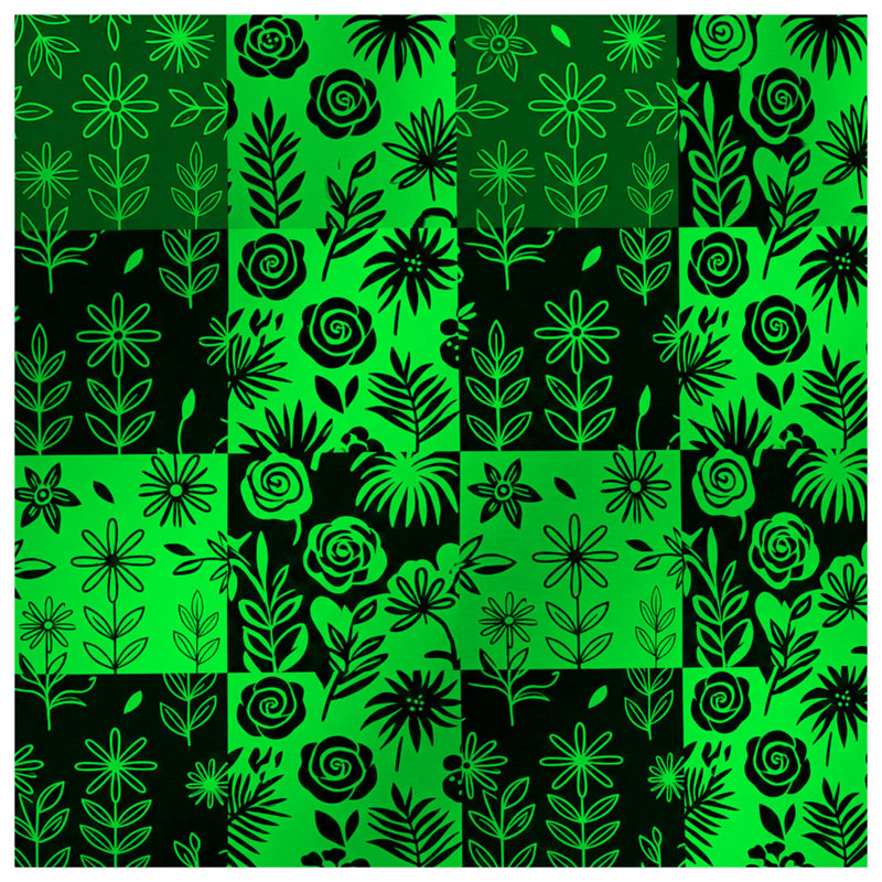 Couvre-lit matelassé à motif floral vert toutes tailles, Lit simple