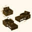 Méridienne d'appoint convertible convertible 37 po Jalena-505792487