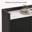 Armoire d'appoint moderne cannelée noire avec plateau d'aspect marbre