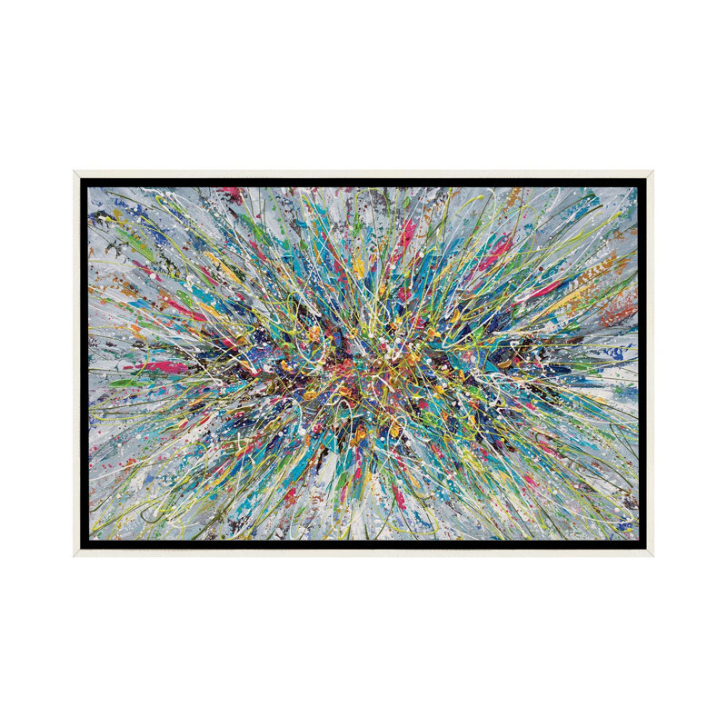 «Abstract Floral Bouquet», reproduction d'art murale encadrée, H 26 po x l 40 po, Reproduction encadrée sans passe-partout