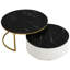 Table basse chic et gigogne ronde en noir et or - Texture cannelée et tiroir pour la décoration intérieure-1773057662
