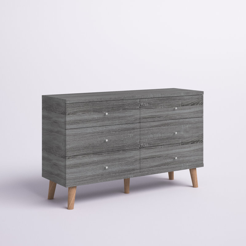 Aymerick 47'' W 6 - Drawer Dresser, Distressed Gray