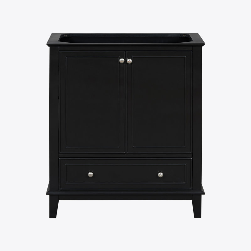Meuble-lavabo 30 po sans lavabo, base seulement, armoire de salle de bain multifonctionnelle avec portes et tiroir, structure solide et panneau de fibres à densité moyenne