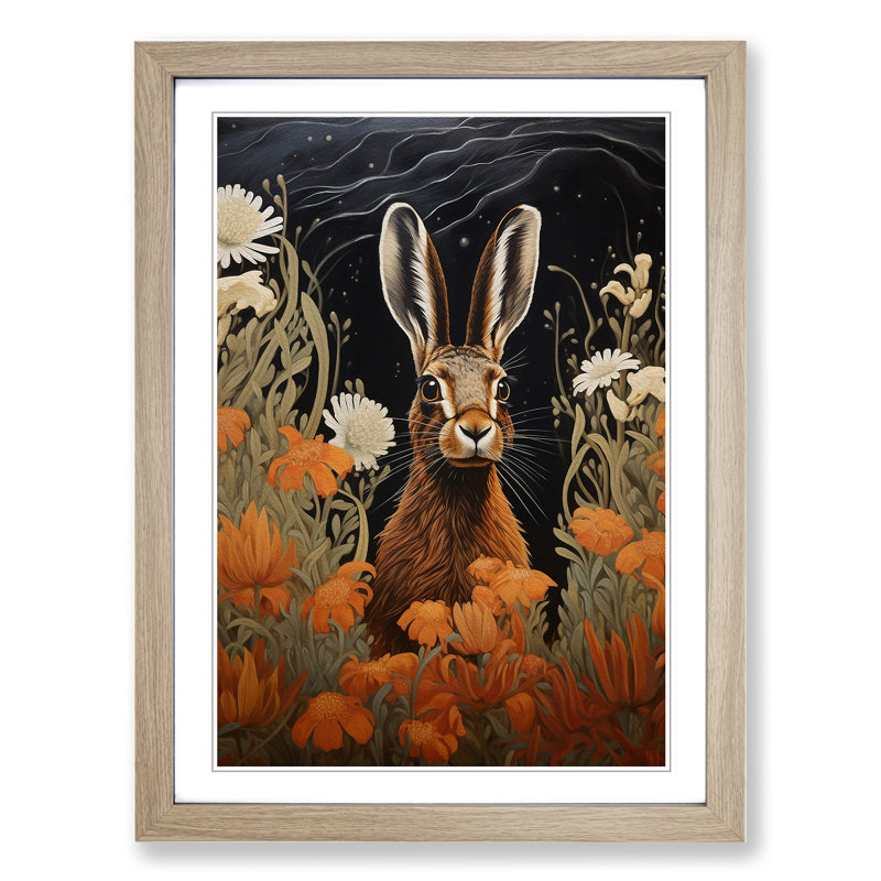 Hare Tachisme - Single Picture Frame Print on Wood