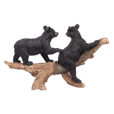 Mischievous Black Bear Cubs Statue