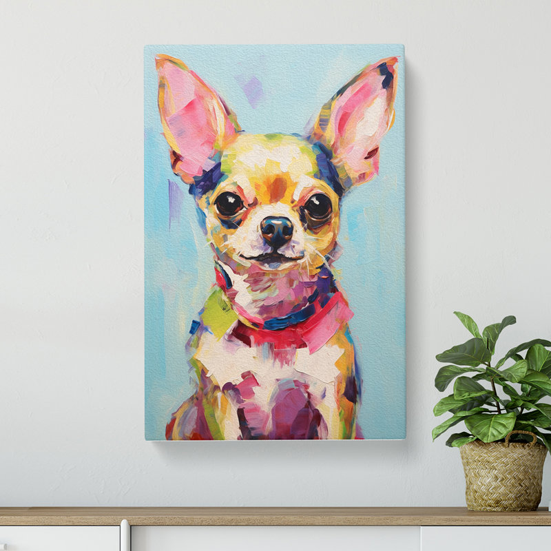 Chihuahua Gestural - Wrapped Canvas, 76cm H x 50cm W x 3cm D