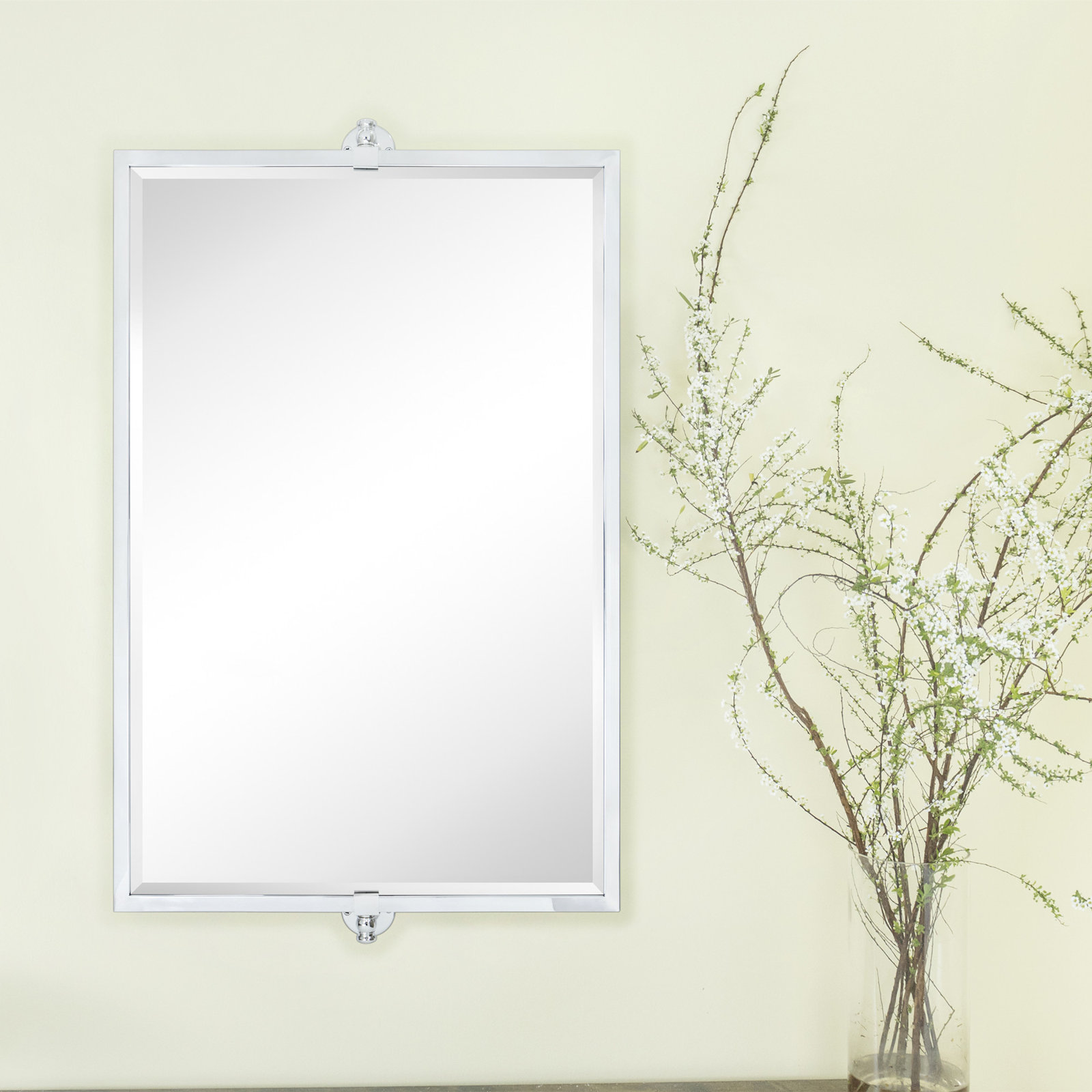 40" Pivot Accent Mirror, Chrome, 24" x 35"