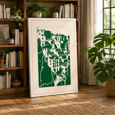 Hillside Town Modern - Wrapped Canvas