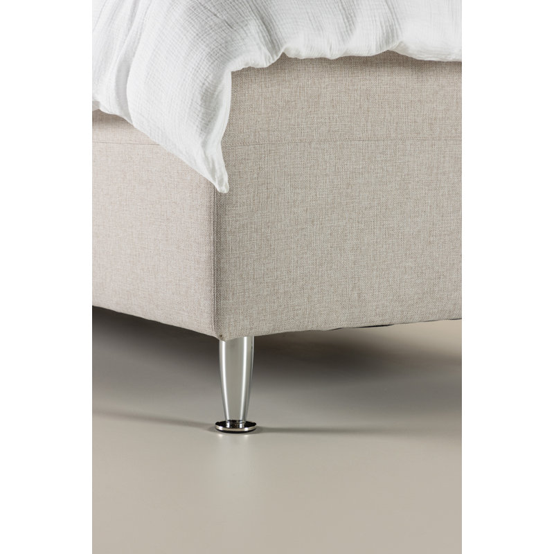 Pilvi Upholstered Bed with Mattress, 90 x 200cm, Beige