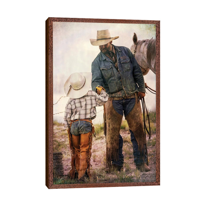 A Job Well Done by Rhonda Thompson - Painting on Canvas, Classic Brown Wood Framed, 66.04cm H x 45.72cm W x 3.81cm D