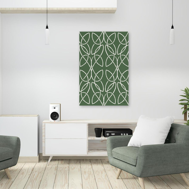 Motif de bénédiction irlandaise IIIC - Art irlandais vert crème celtique, H 36 po x l 24 po