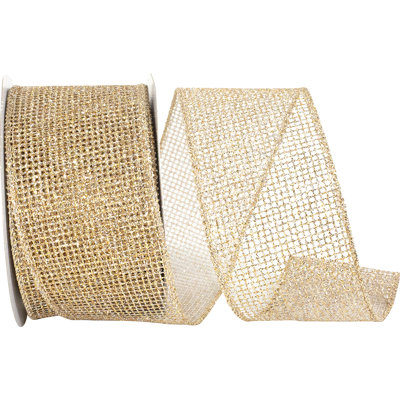YARDS Micro Mesh Glitter Metallic Wired Edge Ribbon