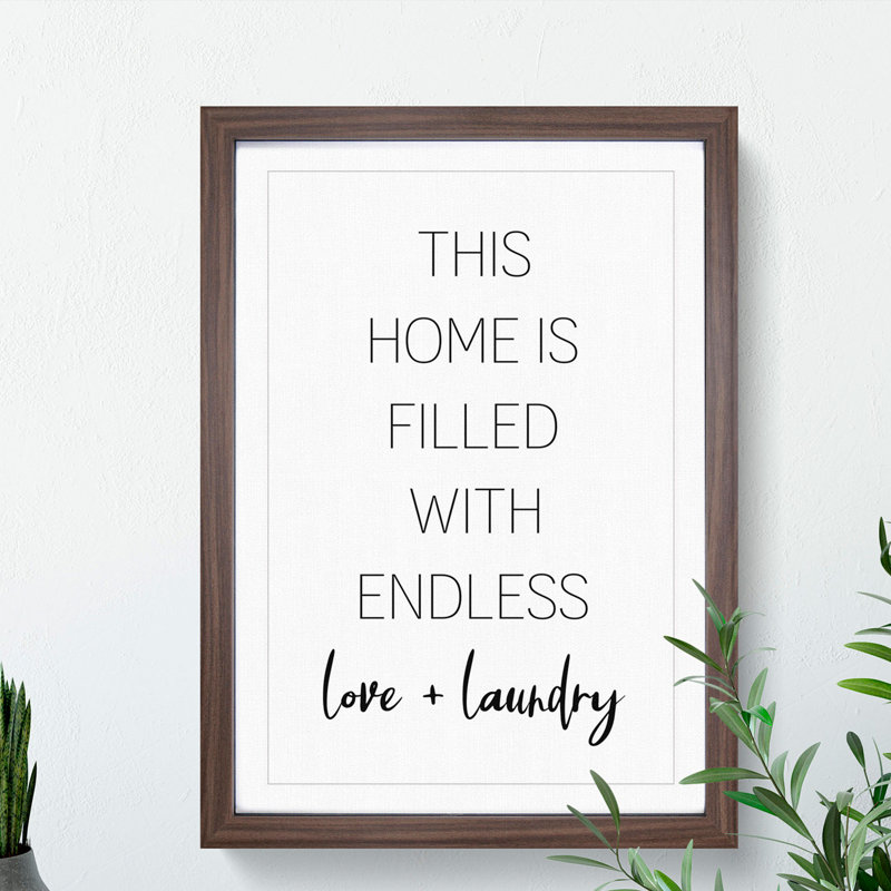 Endless Love and Laundry - Framed Print, Walnut, 90cm H x 65cm W x 2cm D