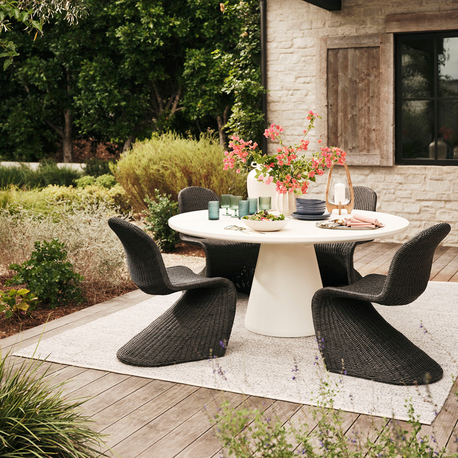 Daughtery Patio Side Chair, Vintage Coal