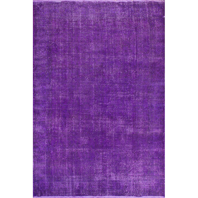 Tapis turc en laine fait à la main 6,8 x 11 pi recyclé, usé, aspect vieilli