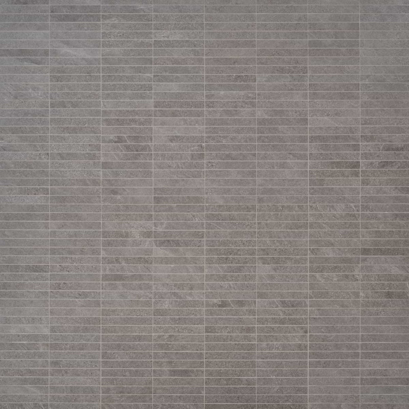 Era 12x12 Stacked Matte Limestone Look Porcelain Mosaic Tile, Slate Gray