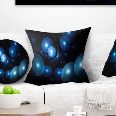 Bleu vif sur fond de cercles surréalistes 3D - imprimé abstrait