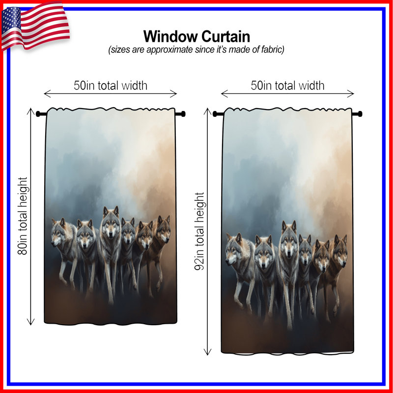 Ensemble de rideaux loup et voilage loup, 50" x 80" - 1 Panel, Blockout