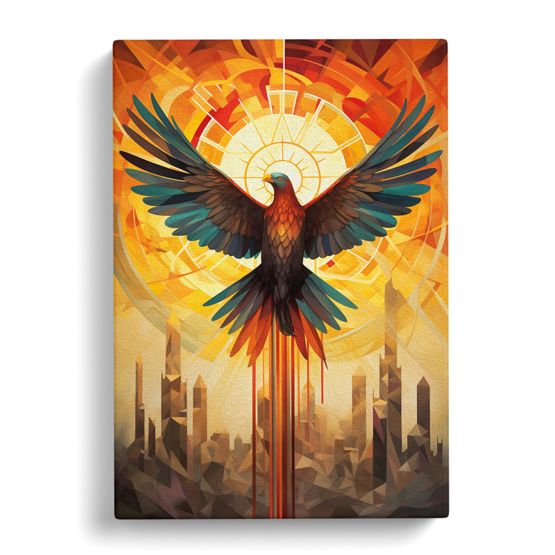 Phoenix Geometric - Wrapped Canvas, 76cm H x 50cm W x 3cm D