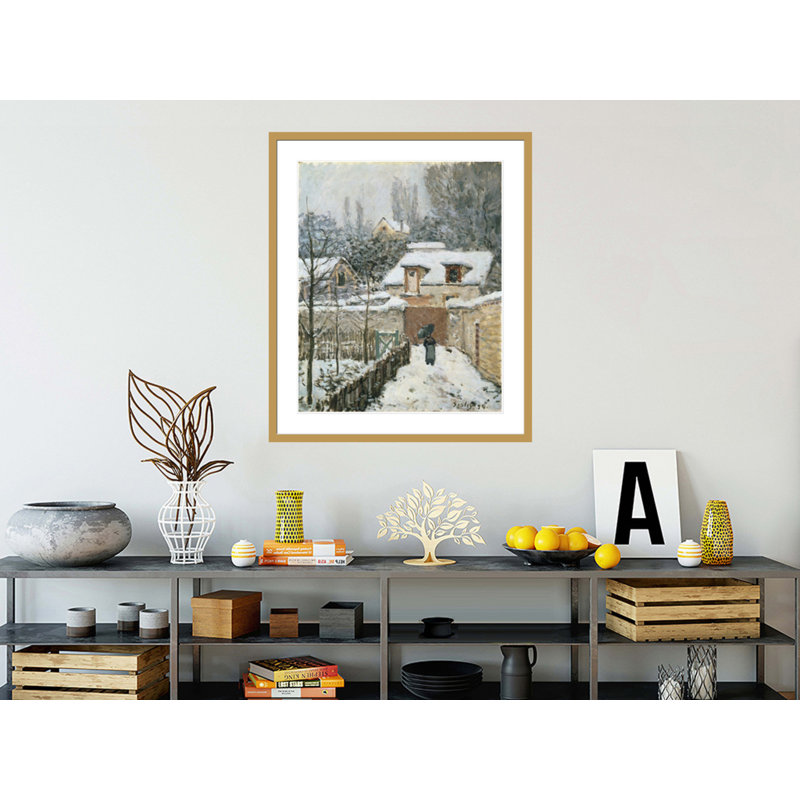 «Snow at Louveciennes» par Alfred Sisley, impression giclée sur cadre, H 39,5 po x l 33,5 po