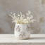 Pot de fleurs rond moderne en céramique à motif floral pour terrasse de jardin - Pot de fleurs d'intérieur élégant pour la décoration de salon - Ivoire-116395556