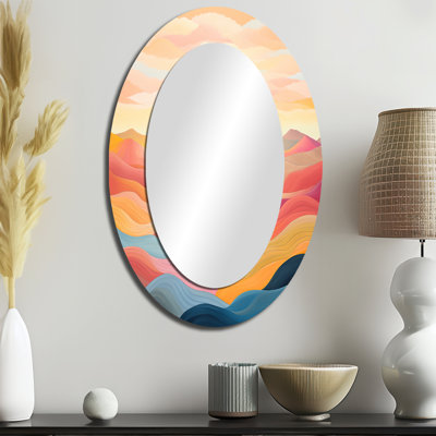 Miroir mural Bold Sunset Mountain Horizon - Rose