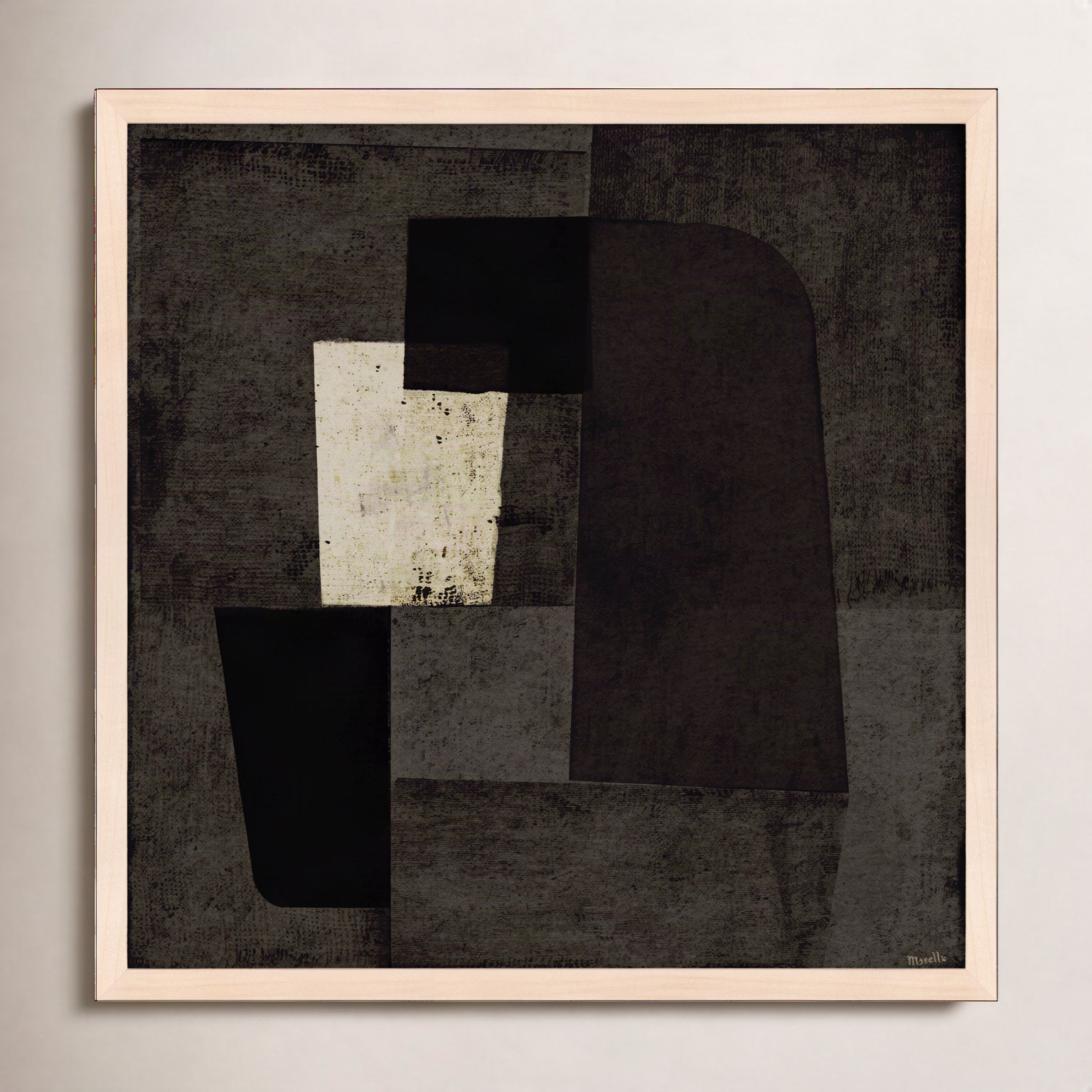 Night Shift 2 by Marco Marella for Studio M - Framed Wall Art, 16" H x 16" W, Paper, Maple