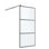Panneau de verre de douche fixe, écran de douche en verre trempé clair de 6 mm (1/4 po) pour salle de bain, porte de douche encadrée avec barre de support réglable, motif divisé en 3 pièces, scellant pour verre en prime inclus