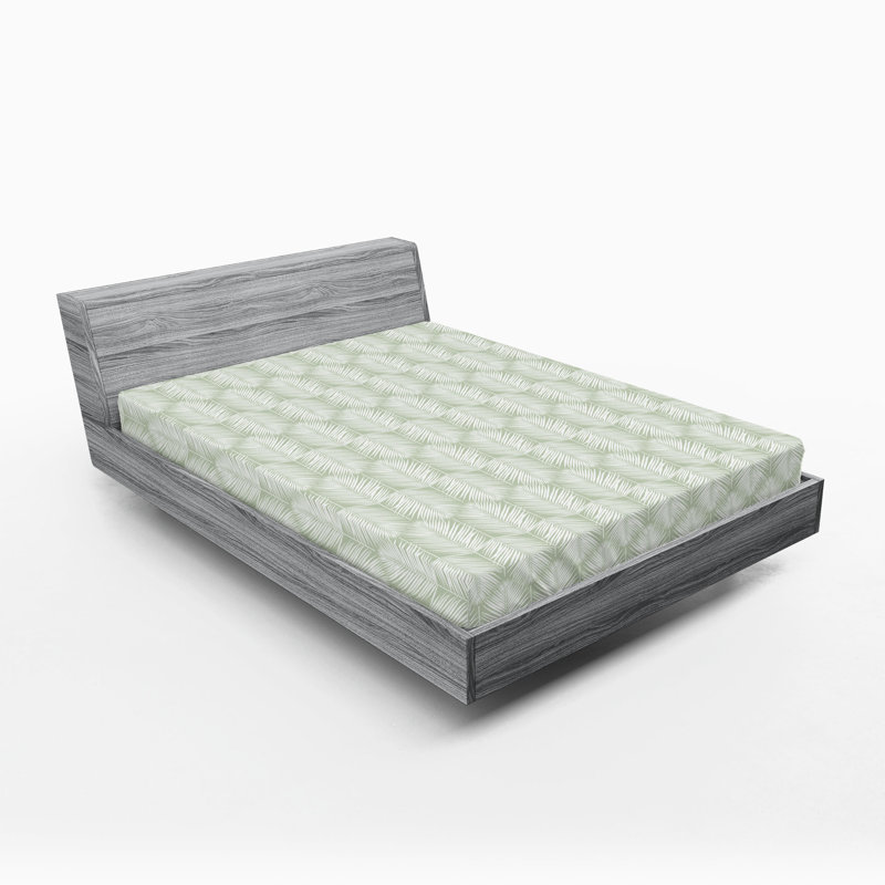 Drap-housse , Drap-housse grand, Vert pâle / blanc