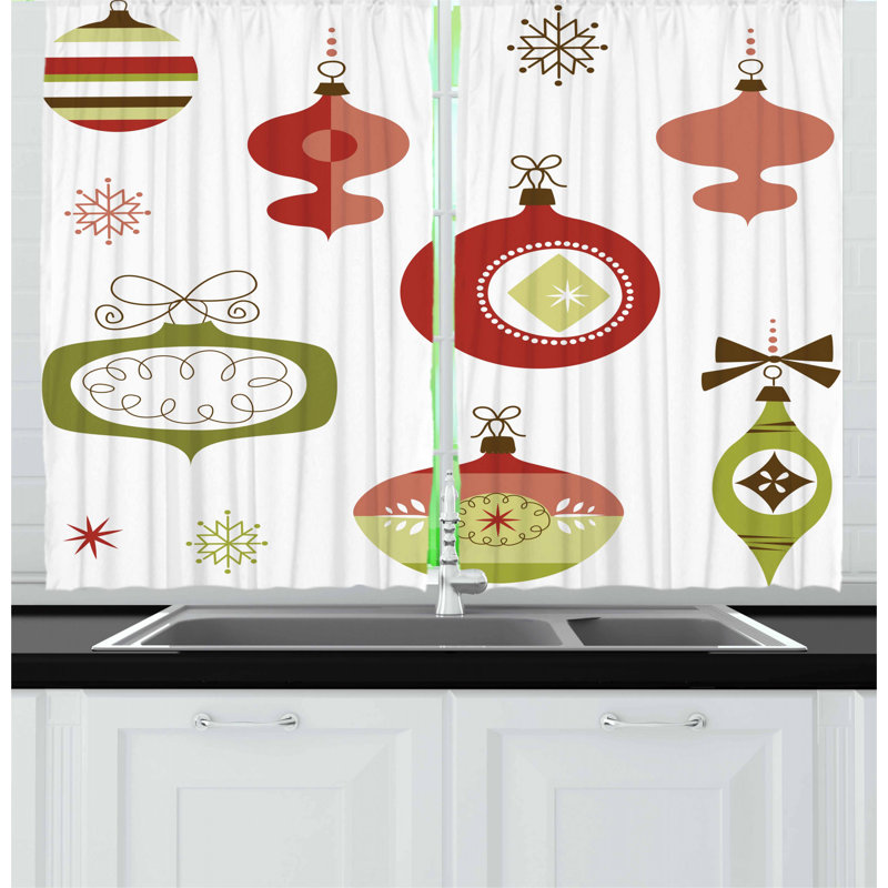 Ensemble de rideau de cuisine 2 pièces