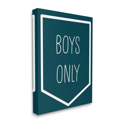 Minimal Boys Only Canvas Wall Art Design By Lil' Rue