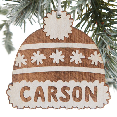 4'' Solid Wood Holiday Shaped Ornament