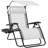  Folding Zero Gravity Recliner Patio Lounge Chair W/ Canopy Shade, Headrest, Tray - Snow/Black-1935343962