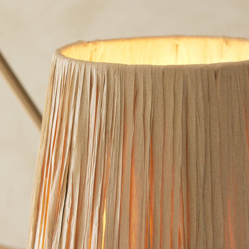 Wrangler 3lt Pendant light finished and Raffia, Brass