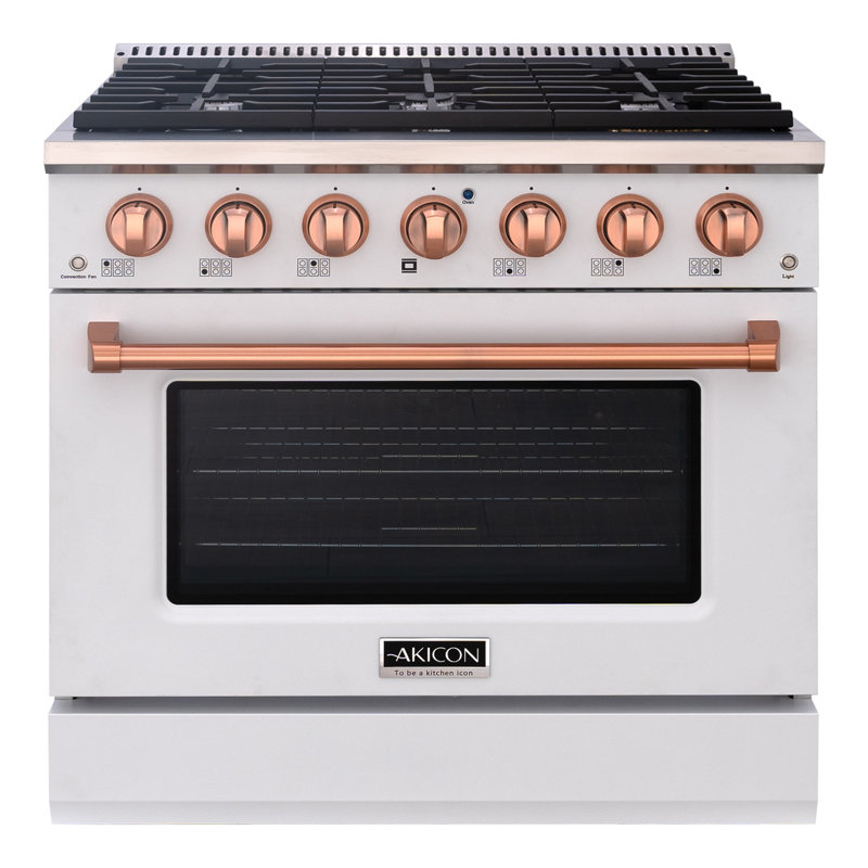 Cuisinière au gaz naturel à convection de 36 po 5,2 pieds cubes Akicon