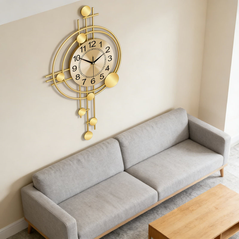 Grande horloge murale silencieuse sans pendule avec pendule, horloge analogique à quartz de qualité supérieure pour le salon, la cuisine, la chambre à coucher et le bureau à domicile