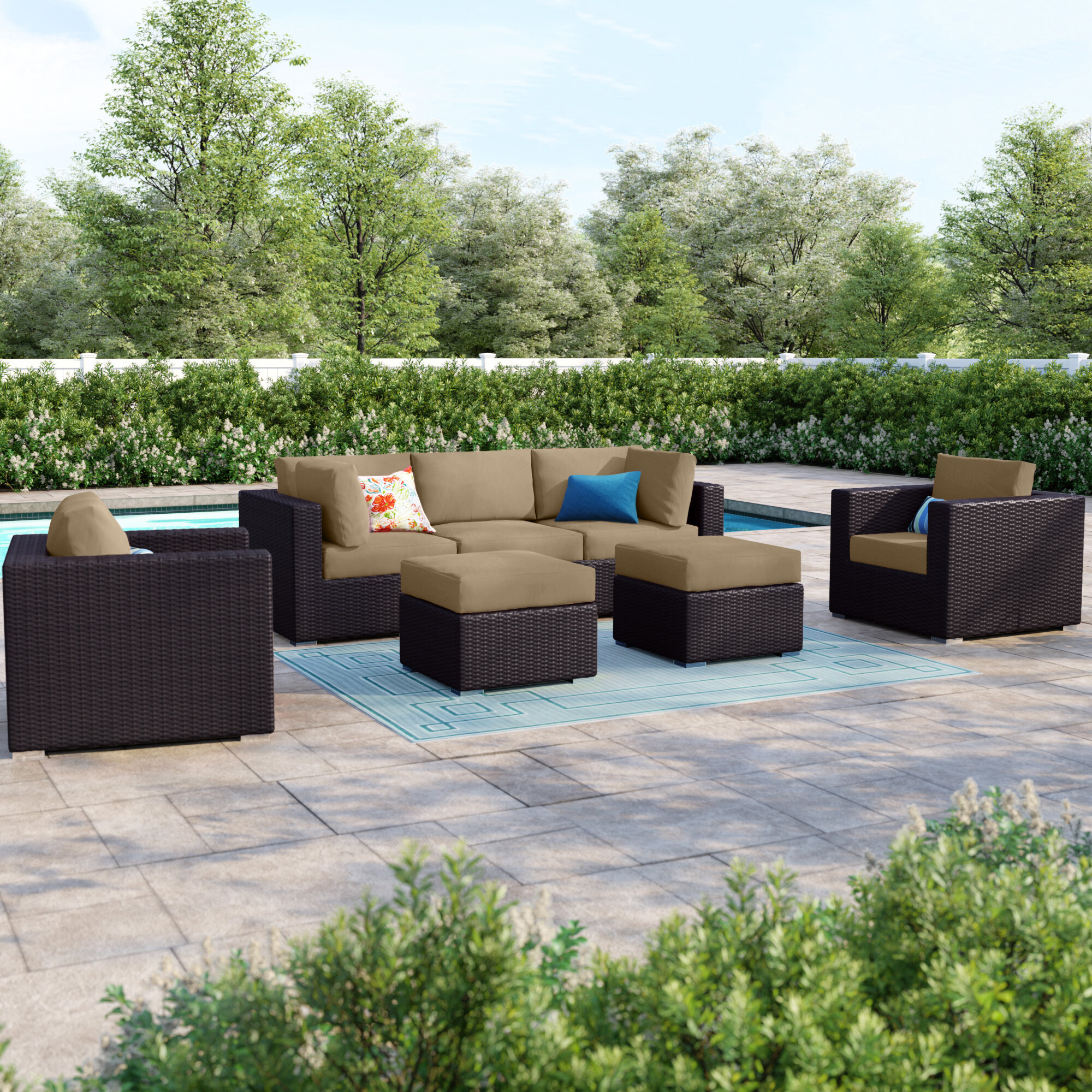 Freeport Park® Convene 7 Piece Outdoor Patio Sectional Set & Reviews ...