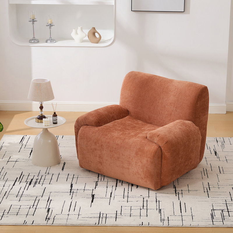 Fauteuil d'appoint large et surdimensionné rembourré, Orange