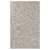 Cowhide Geometric Area Rug in Ivory/Brown/Dark Gray