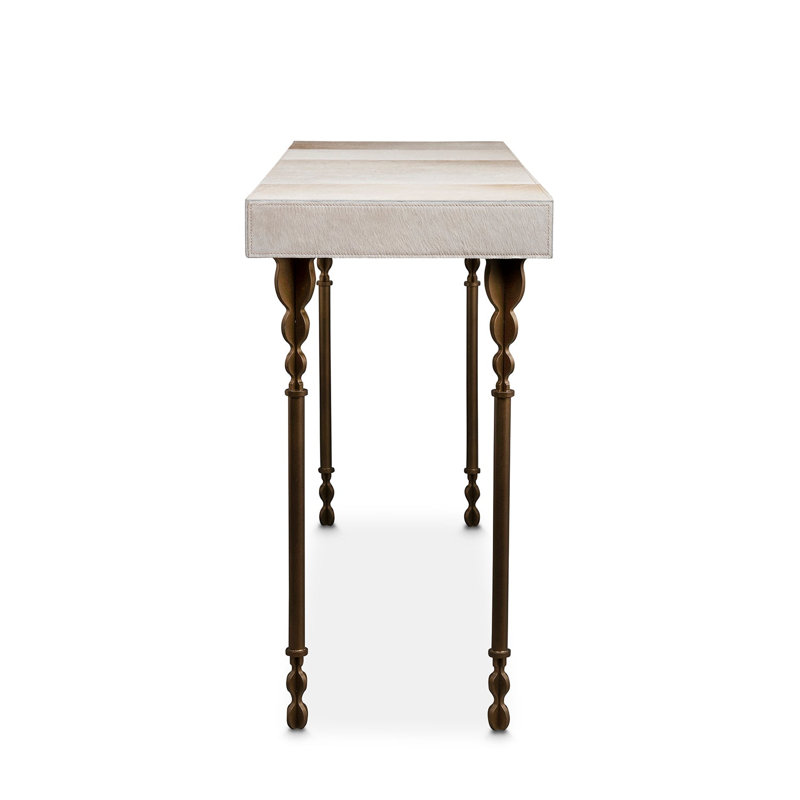 Nguni Console Table, 31.5" H x 60" W x 18" W, Aged Brass