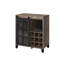 Armoire à vin de style rustique noir et chêne avec support à verres à pied obscur