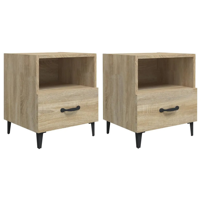 Whitnash 40cm W Bedside Table, Sonoma Oak