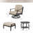 Tamarin Patio Aluminum Conversation Set With Ottomans And Sunbrella® Cushions