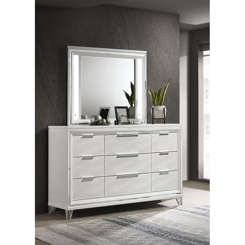 Commode 9 tiroirs avec miroir Heitzman