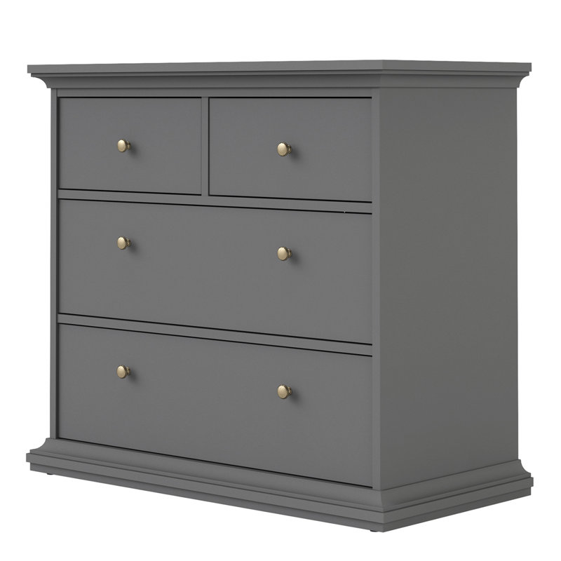 Woodburn 4 - Drawer Chest of Drawers, Matte Grey
