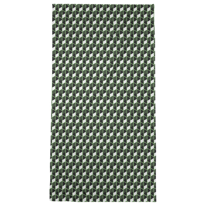 Serviette de bain à rayures géométriques classique, Vert