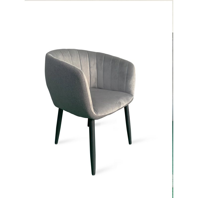 Leidesdorff 47cm H Velvet Upholstered Armchair, Grey