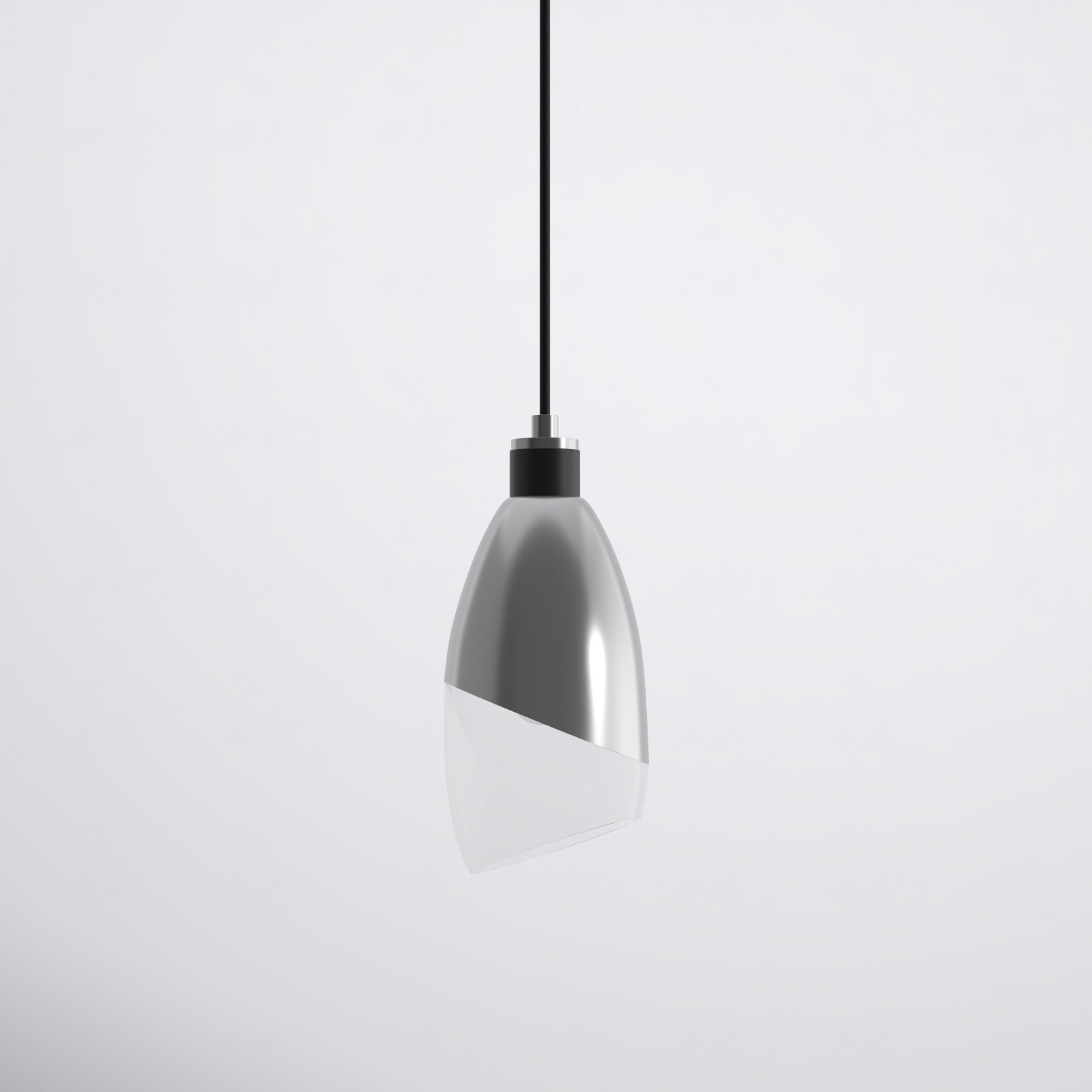 Tabitha Single Light Steel Dimmable Pendant, Chrome