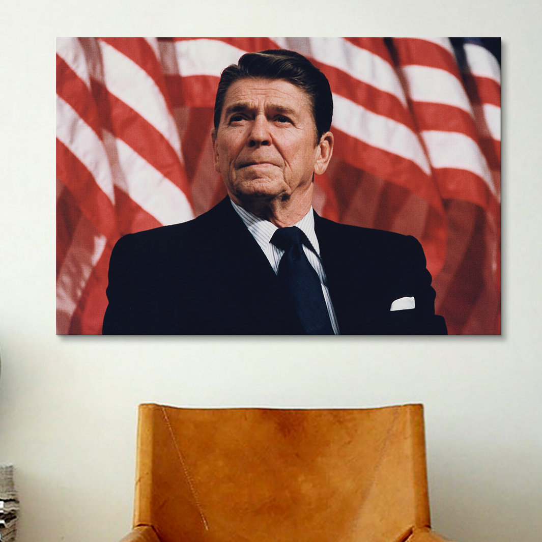 Political 'Ronald Reagan Portrait' Photographic Print on Canvas Winston Porter Mat
